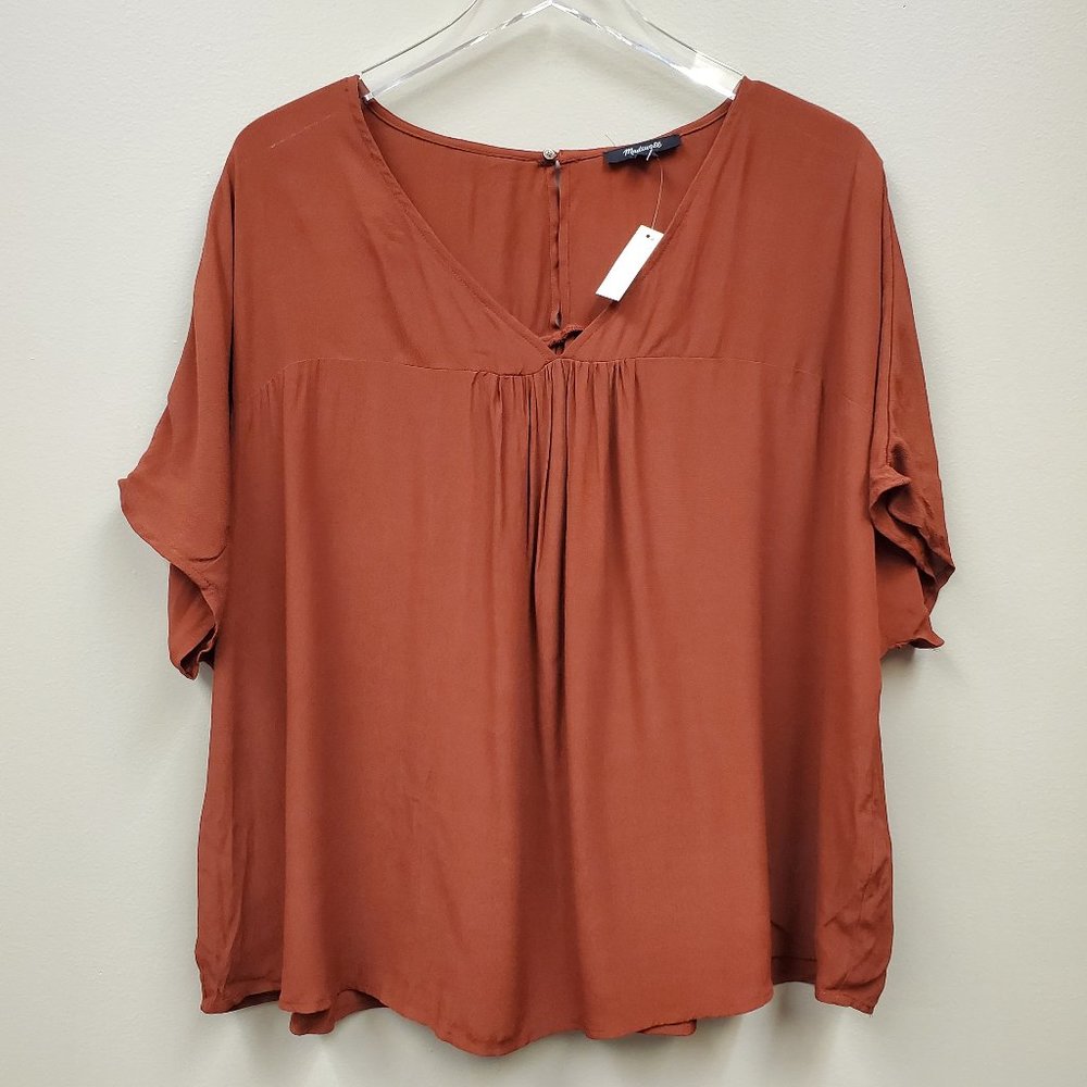Madewell Rhyme V Neck Oversized Blouse Size XL NWT